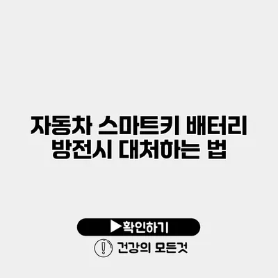 자동차 스마트키 배터리 방전시 대처하는 법