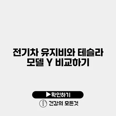 전기차 유지비와 테슬라 모델 Y 비교하기