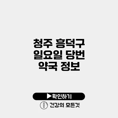 청주 흥덕구 일요일 당번 약국 정보