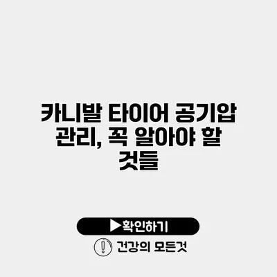카니발 타이어 공기압 관리, 꼭 알아야 할 것들