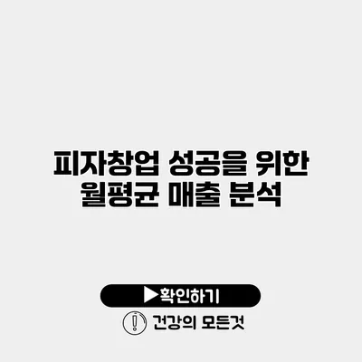 피자창업 성공을 위한 월평균 매출 분석