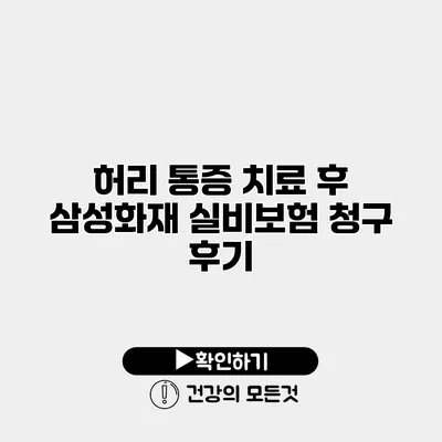 허리 통증 치료 후 삼성화재 실비보험 청구 후기