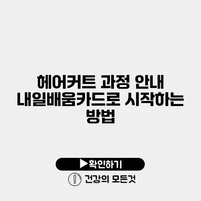 헤어커트 과정 안내 내일배움카드로 시작하는 방법
