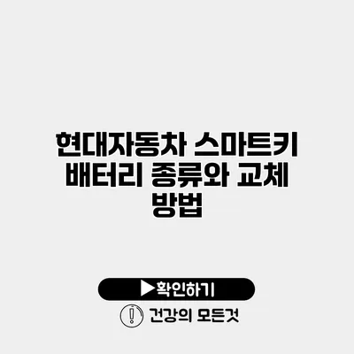 현대자동차 스마트키 배터리 종류와 교체 방법