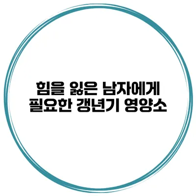 힘을 잃은 남자에게 필요한 갱년기 영양소